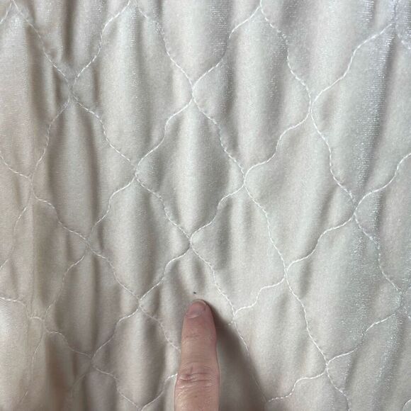 See And Be Seen Quilted Velour Jacket Shacket Ecru L - Picture 6 of 16